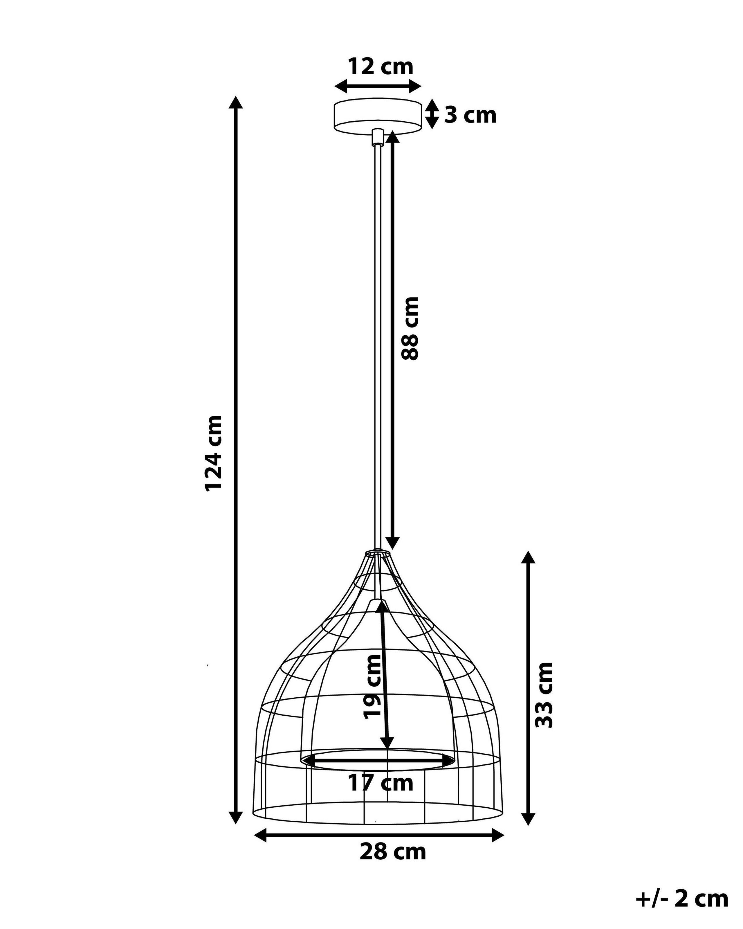 Beliani Lampe suspension en Métal Industriel TRESA  