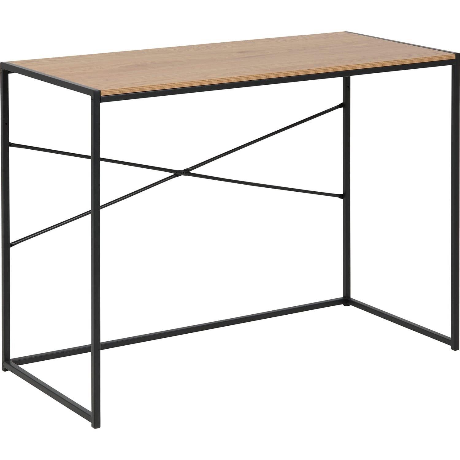 mutoni Schreibtisch Multiple Bronx Wildeiche Nachbildung 3 Gestelle Schwarz 100x45x75cm  