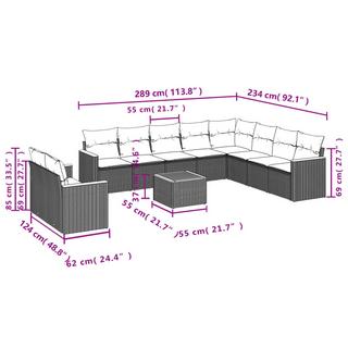 VidaXL Garten sofagarnitur poly-rattan  