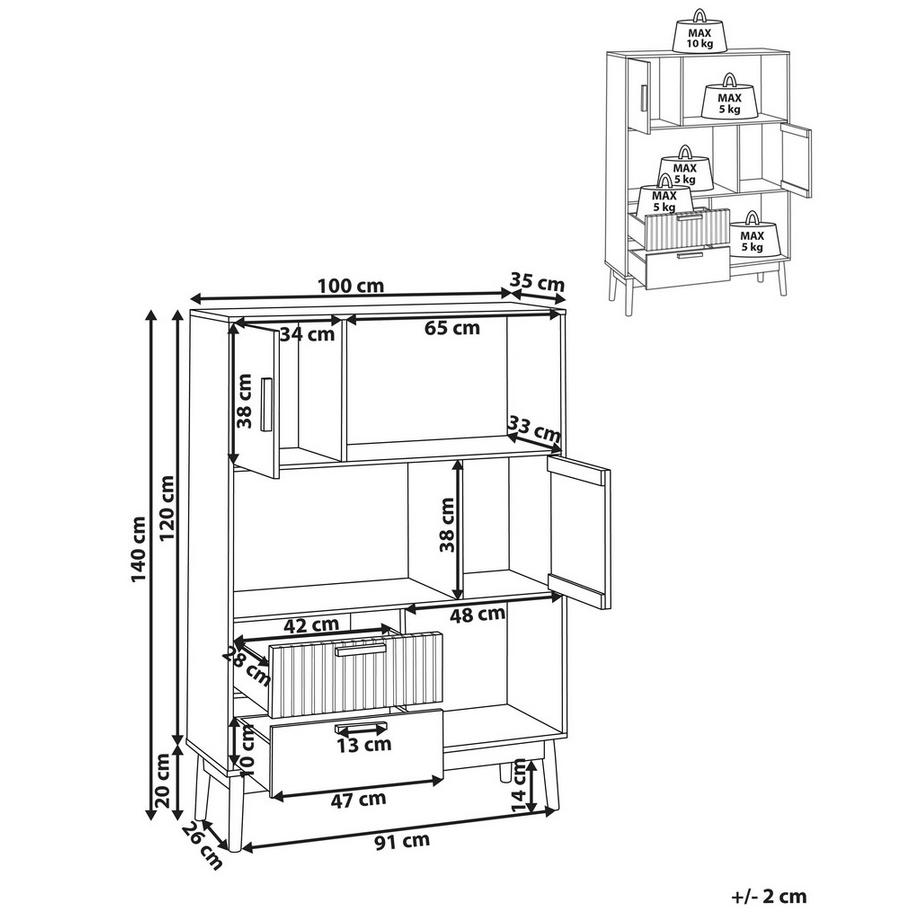 Beliani Regal aus MDF-Platte Skandinavisch LYNWOOD  