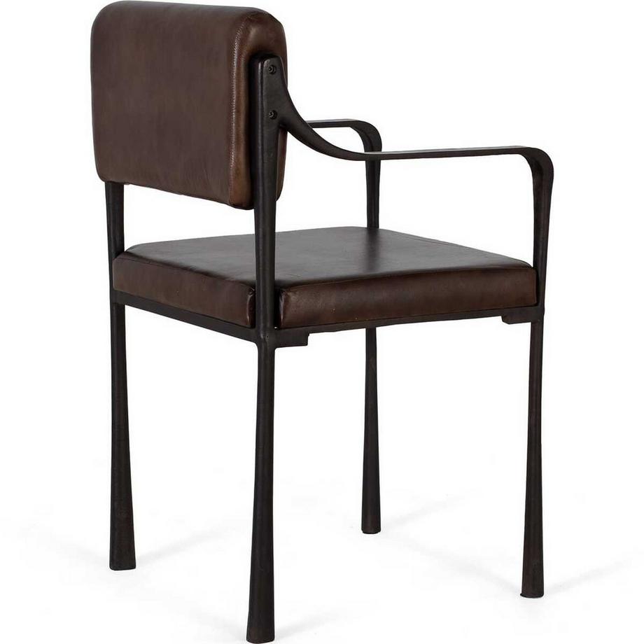 mutoni Sedia in pelle marrone  