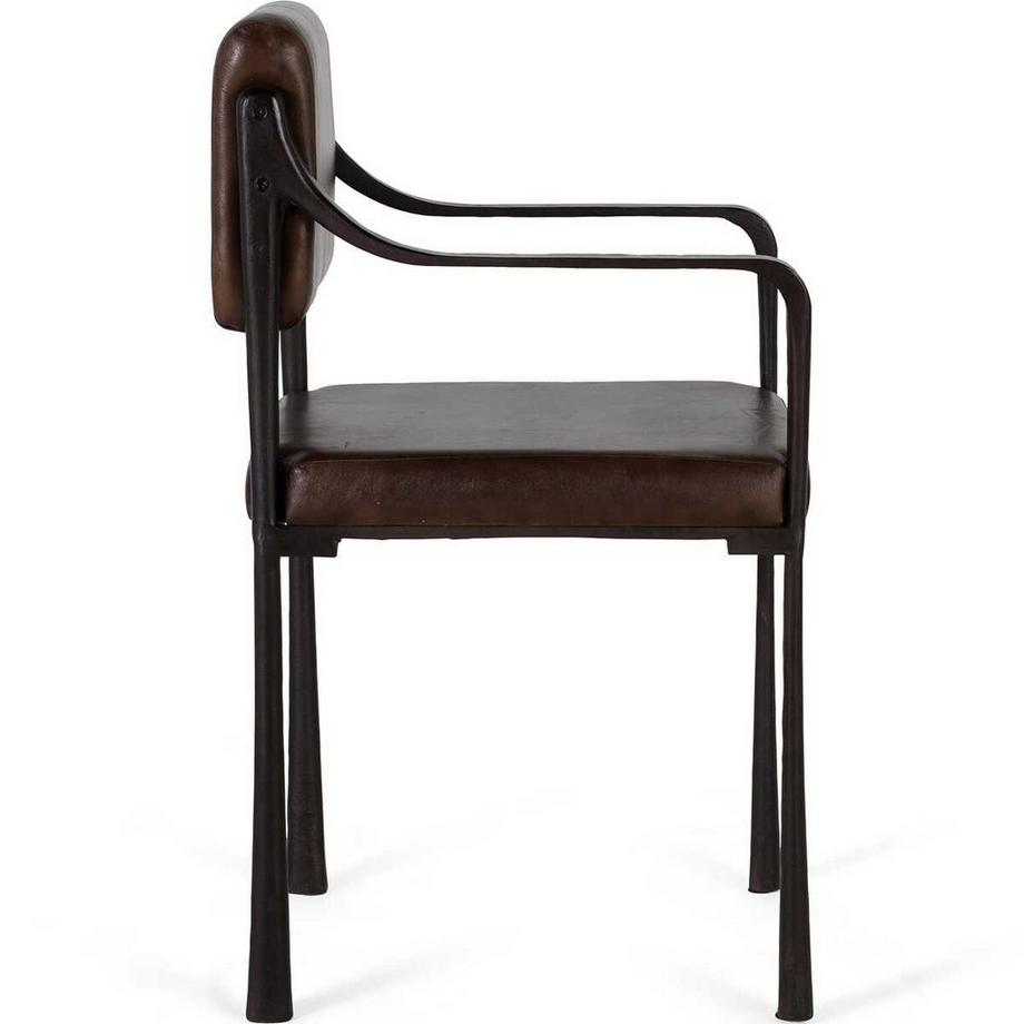 mutoni Sedia in pelle marrone  