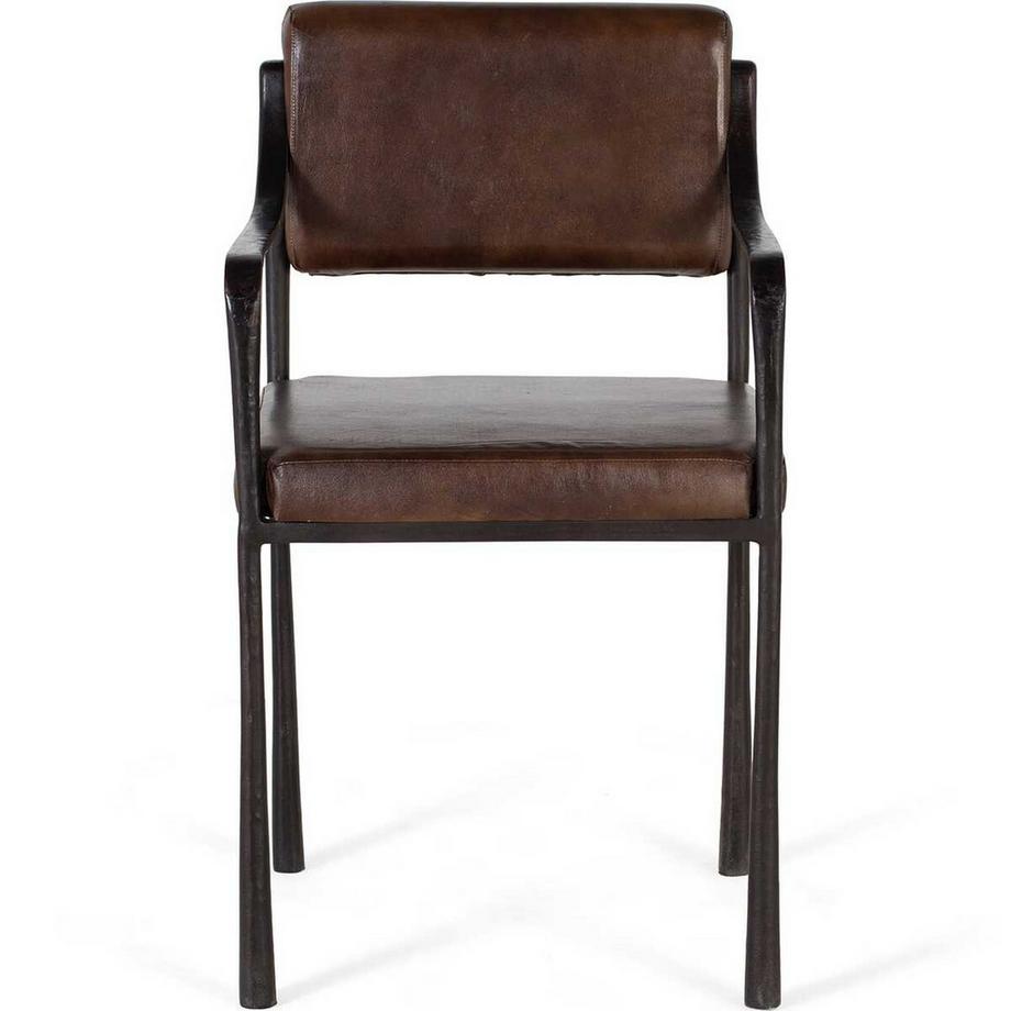 mutoni Sedia in pelle marrone  