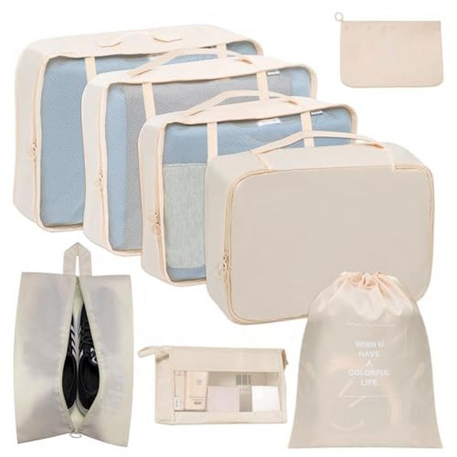 Only-bags.store  Kit d'organisation pour valise, cubes d'emballage sacs à vêtements sacs à chaussures organisateur de voyage cubes d'emballage organisateur de voyage cosmétiques sacs d'emballage pour valise 