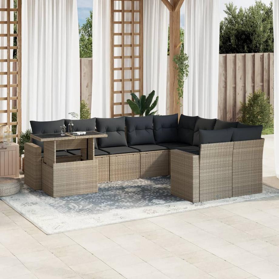 VidaXL set divano da giardino Polirattan  