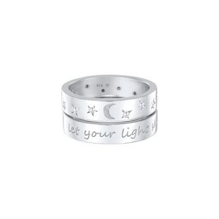 Elli  Ring Mond Stern - Let Your Light Shine 925 Silber 