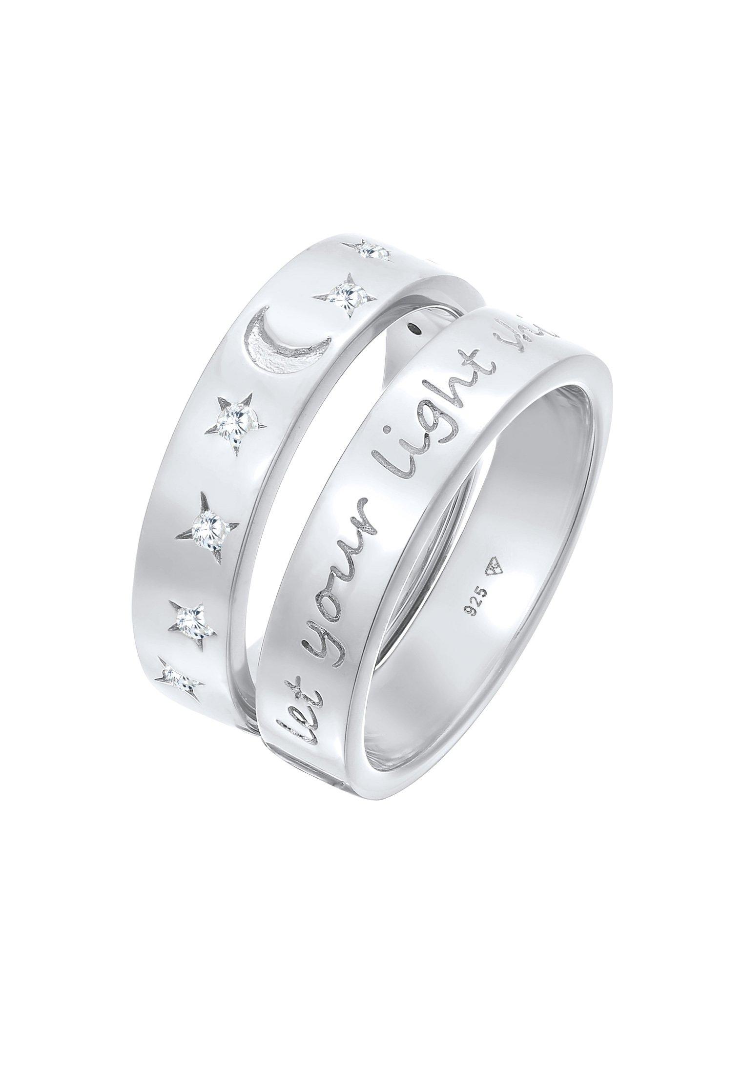 Image of Ring Mond Stern - Let Your Light Shine 925 Silber Damen Silber 52mm