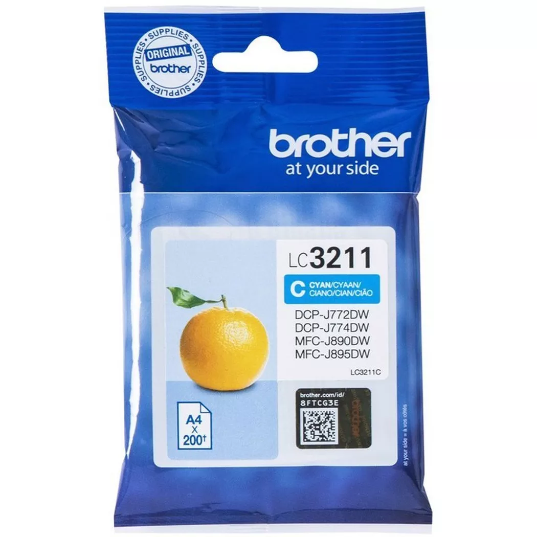 Brother – Tintenpatrone cyan LC-3211C DCP-J774DW 200 Seiten, One Size