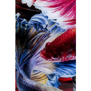 KARE Design Tableau en verre Colorful Swarm Fish 120x120  