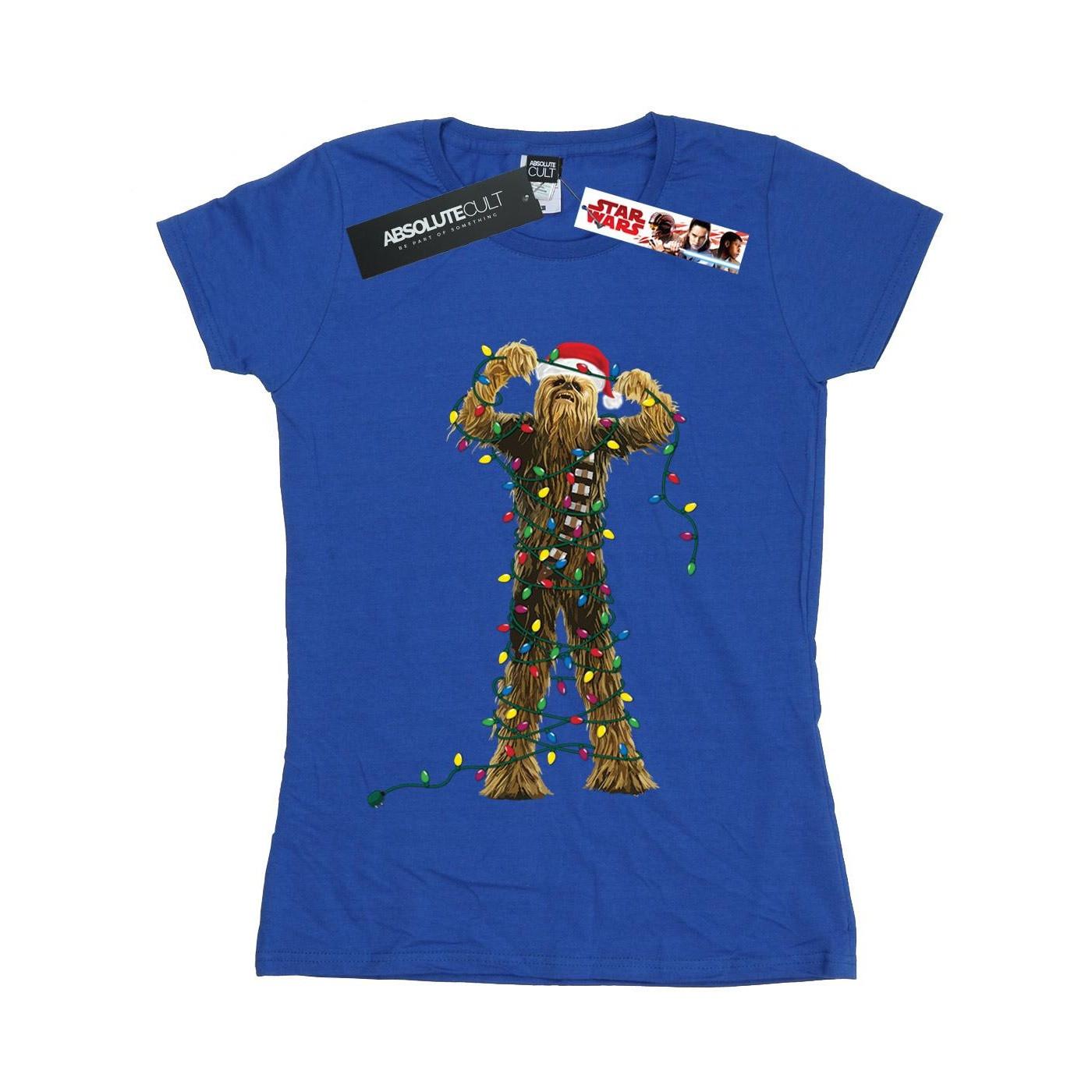 Image of Chewbacca Christmas Lights Tshirt Damen Königsblau XXL