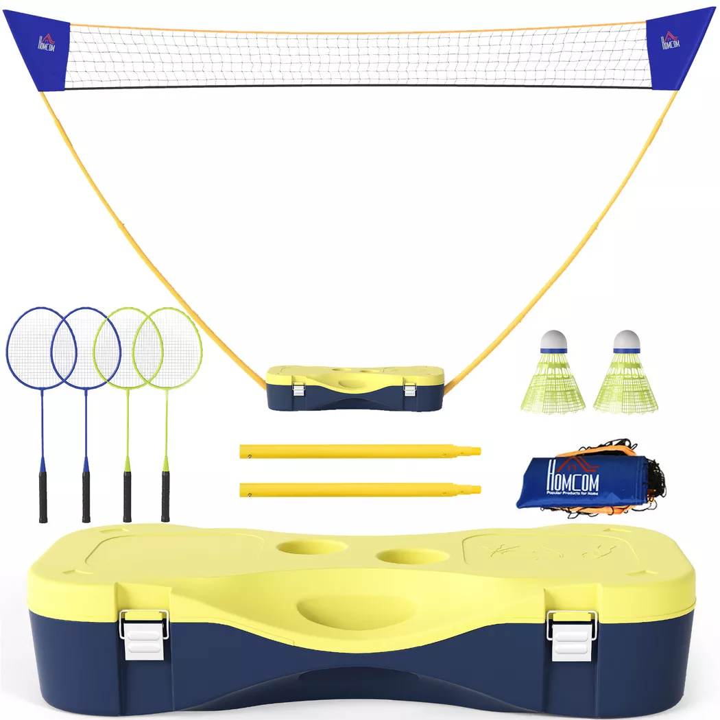 HOMCOM - Badminton Netz, One Size, Gelb