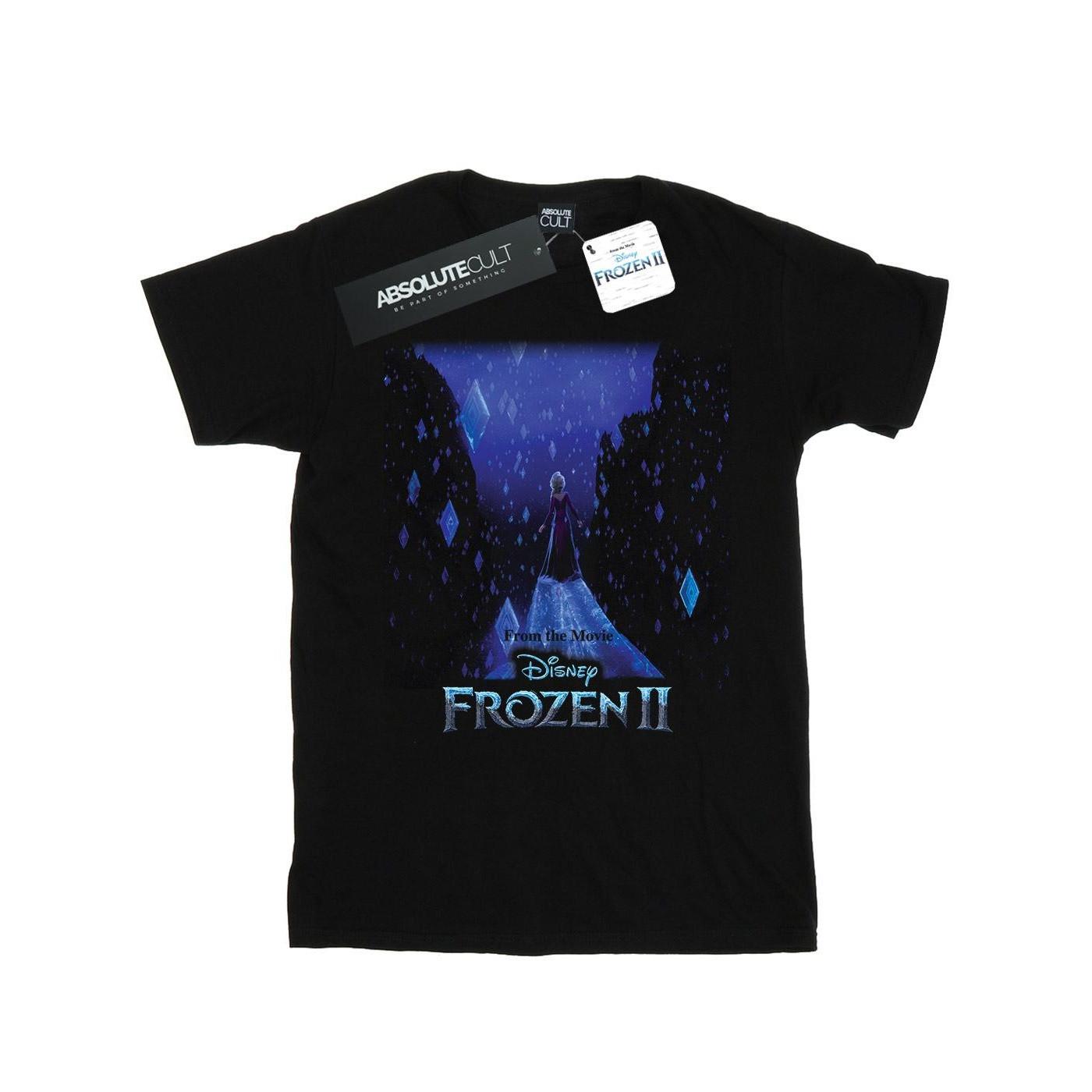 Image of Frozen 2 Elsa Diamond Elements Tshirt Damen Schwarz 3XL