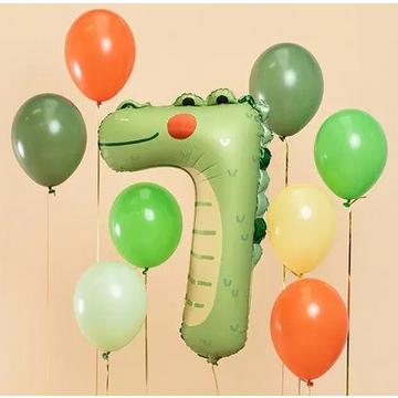 Folien-Geburtstagsballon Zahl \7\" - Krokodil 56x85 cm"