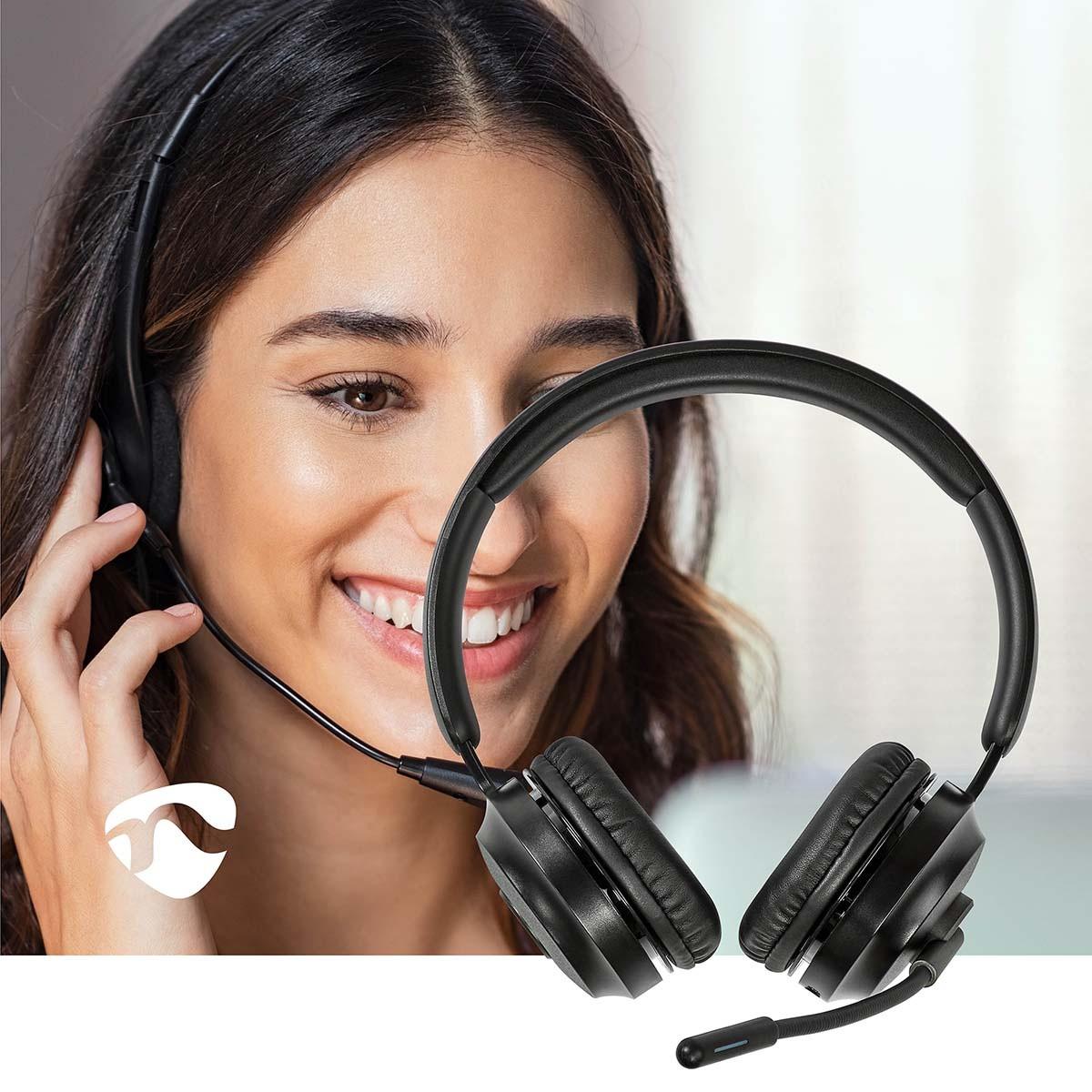 Nedis  Casque PC | OEUR | Stéréo | Bluetooth | Microphone pliable | Noir 