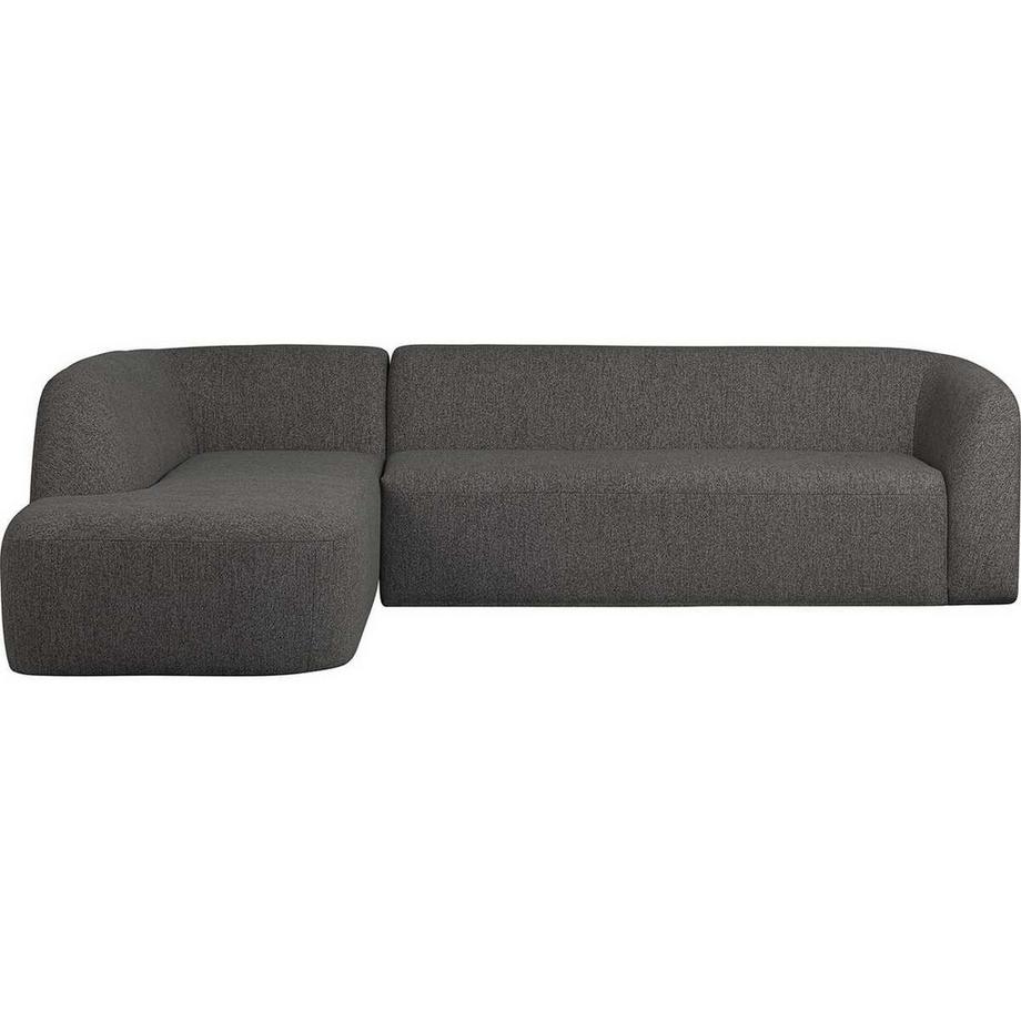 mutoni Ecksofa Sloping links Chenille-schwarz 274x225  