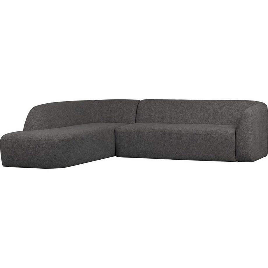 mutoni Ecksofa Sloping links Chenille-schwarz 274x225  