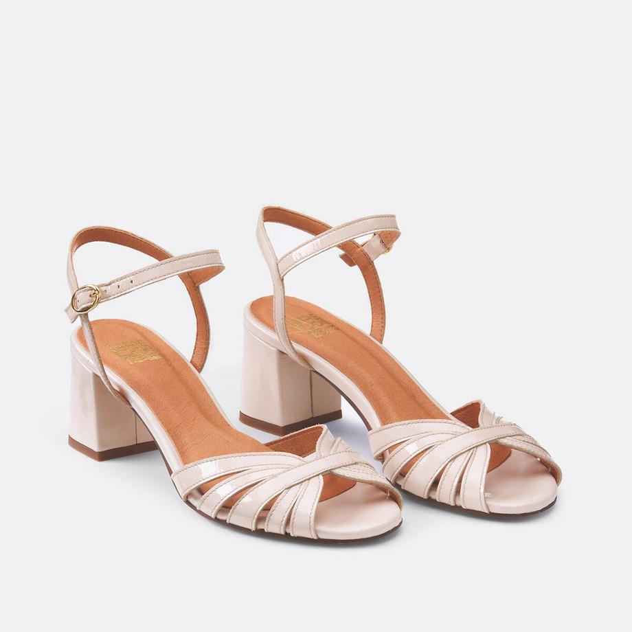 La Redoute Collections Sandales en cuir à talon  