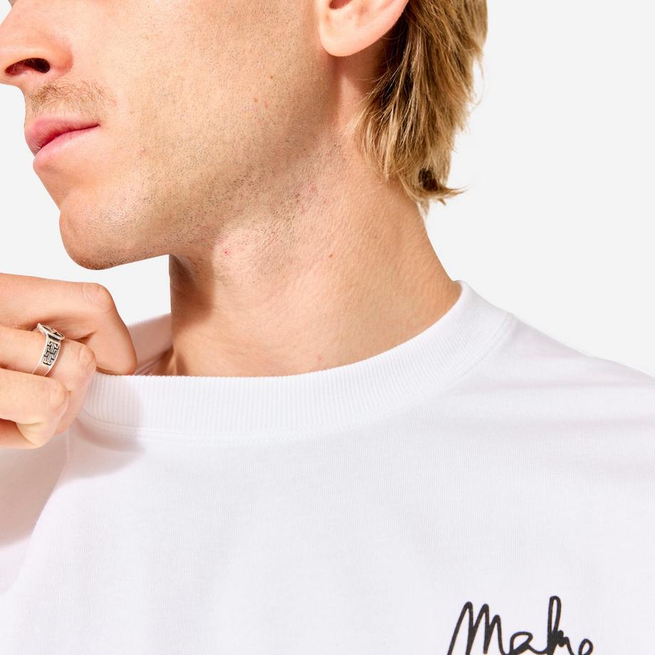 OXELO  T-Shirt kurzärmlig TS500 weiss in Zusammenarbeit mit Make Life Skate Life 