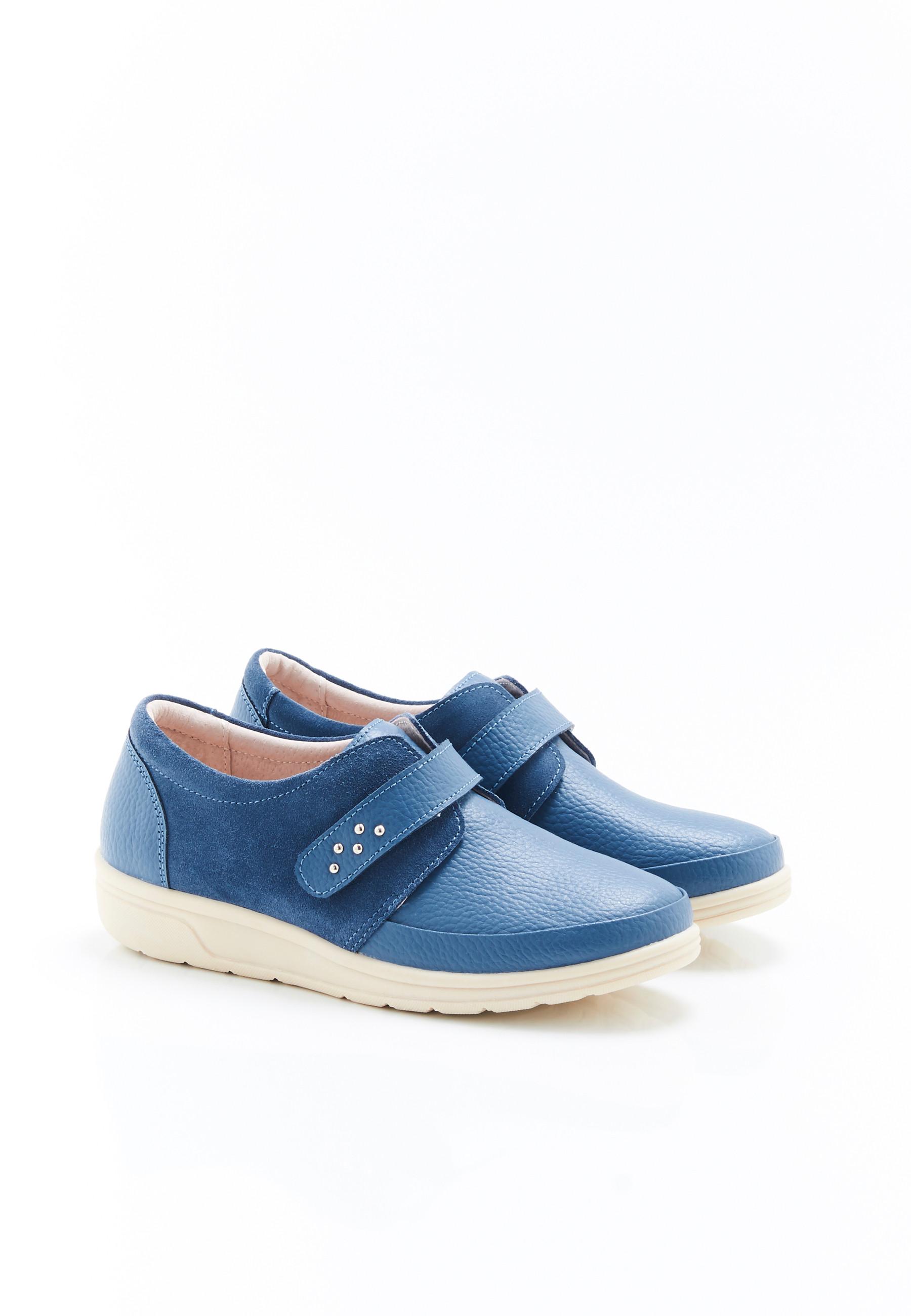 Image of Derbys Aus Zwei Materialien Unisex Blau 41
