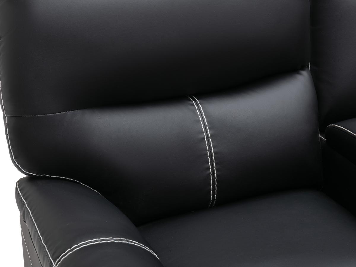 Vente-unique Relax-Ecksofa - Kunstleder - Schwarz - CANBY  