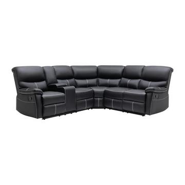 Relax-Ecksofa - Kunstleder - Schwarz - CANBY