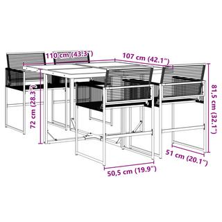 VidaXL Ensemble à manger de jardin rotin synthétique  