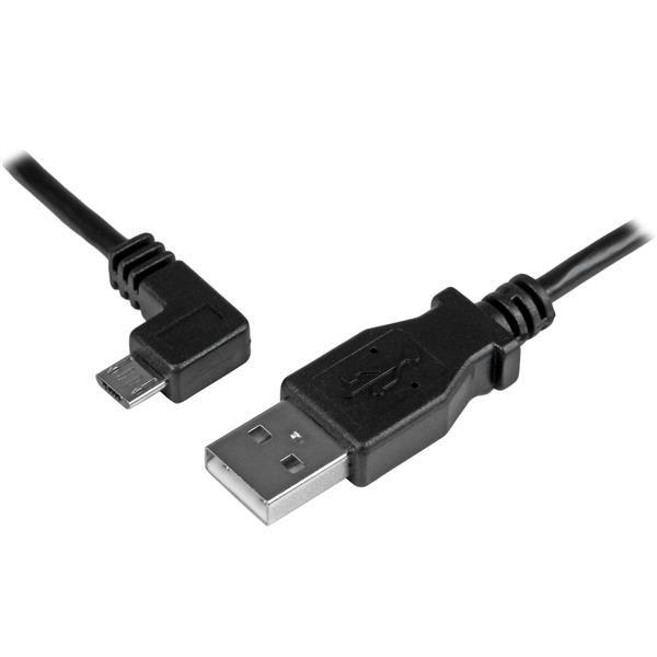 Image of StarTech.com Micro USB LadeSync-Kabel - StSt - Micro USB linksgewinkelt - 1m