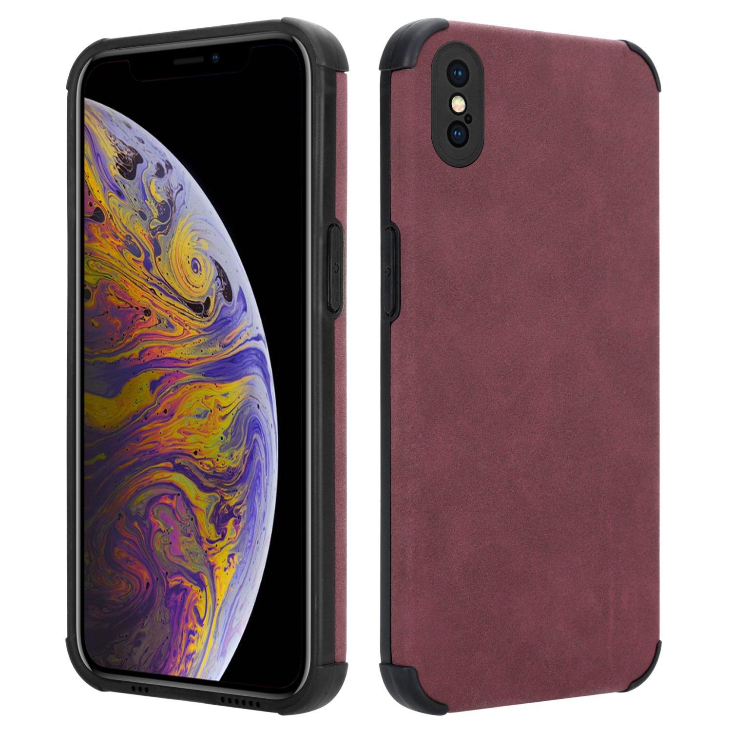 Cadorabo  Housse compatible avec Apple iPhone X / XS - Coque de protection en silicone TPU avec dos en similicuir élégant 