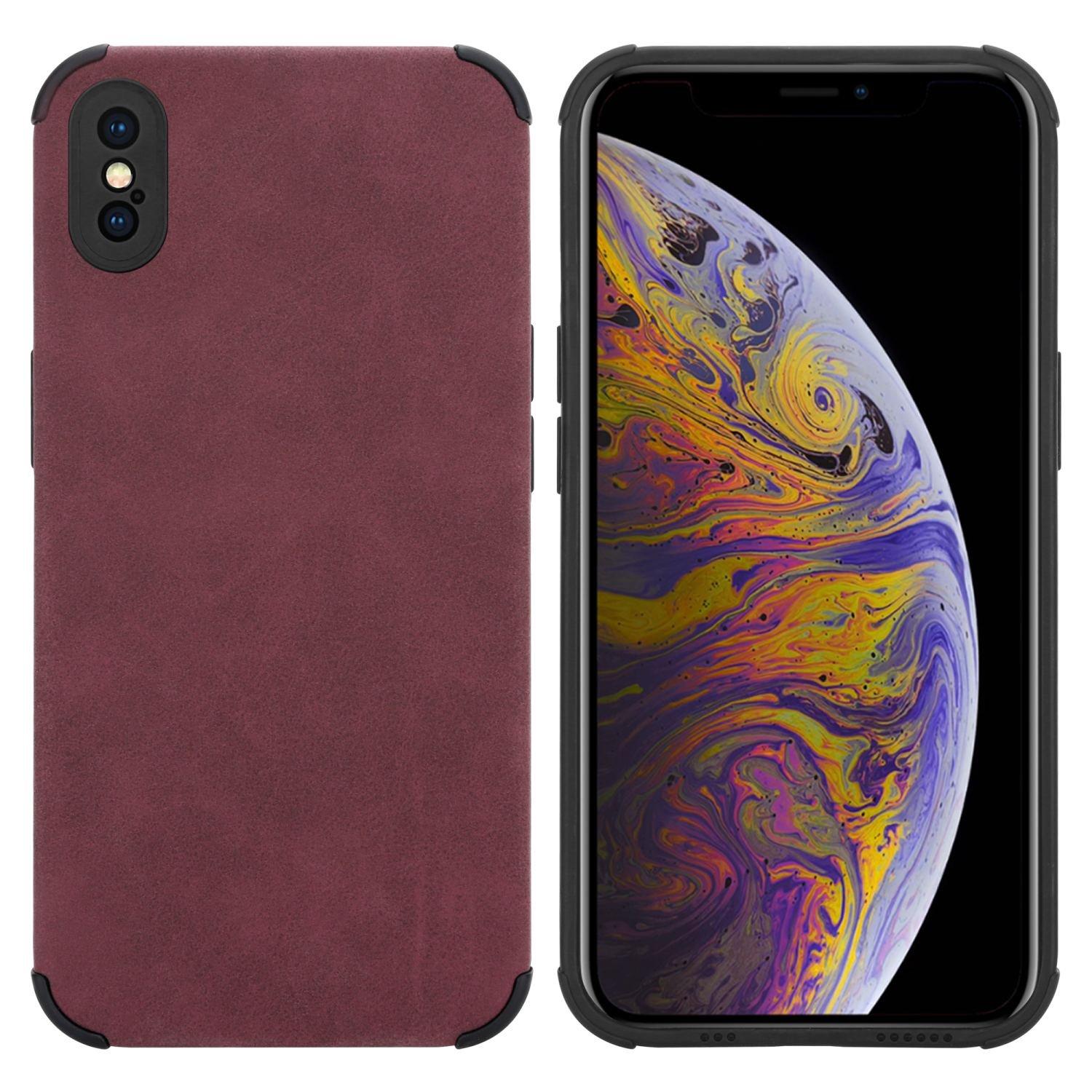 Cadorabo  Housse compatible avec Apple iPhone X / XS - Coque de protection en silicone TPU avec dos en similicuir élégant 