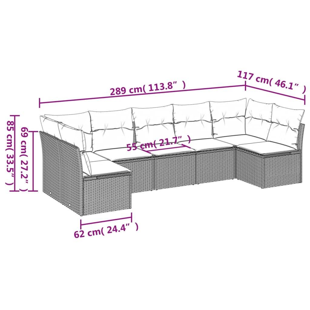 VidaXL set divano da giardino Polirattan  