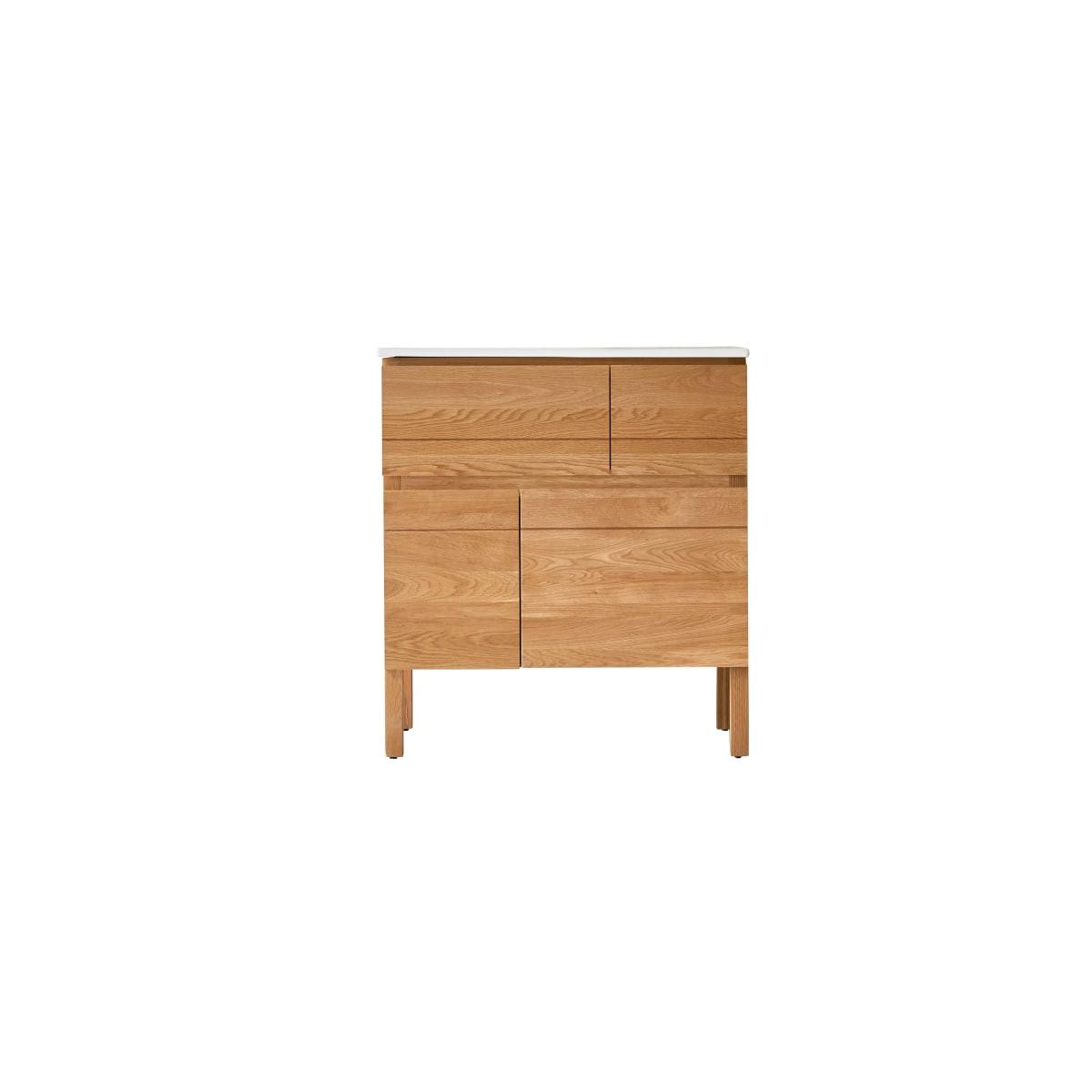 Image of Badezimmermöbel aus massiver Eiche und Keramik 80 cm Easy Badezimmermöbel aus massiver Eiche und Keramik 80 cm Easy