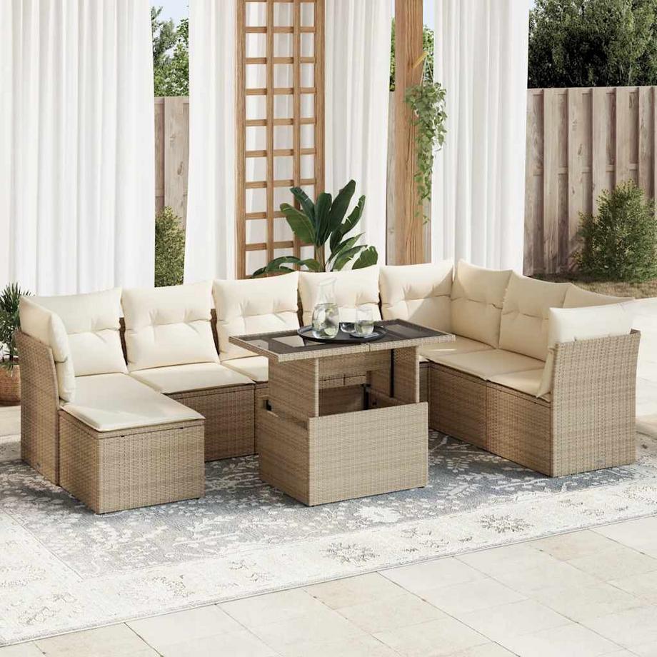 VidaXL Ensemble de canapés de jardin rotin synthétique  