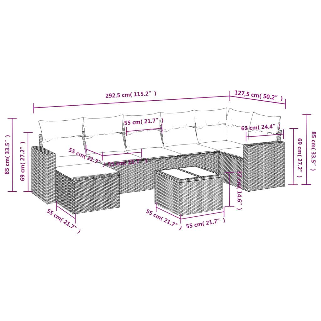 VidaXL set divano da giardino Polirattan  