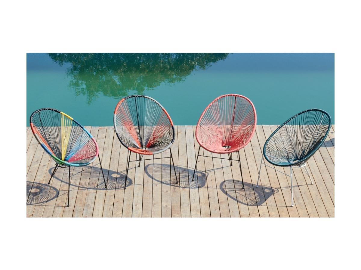 Vente-unique Lot de 2 chaises de jardin II en fils de résine tressés  ALIOS  