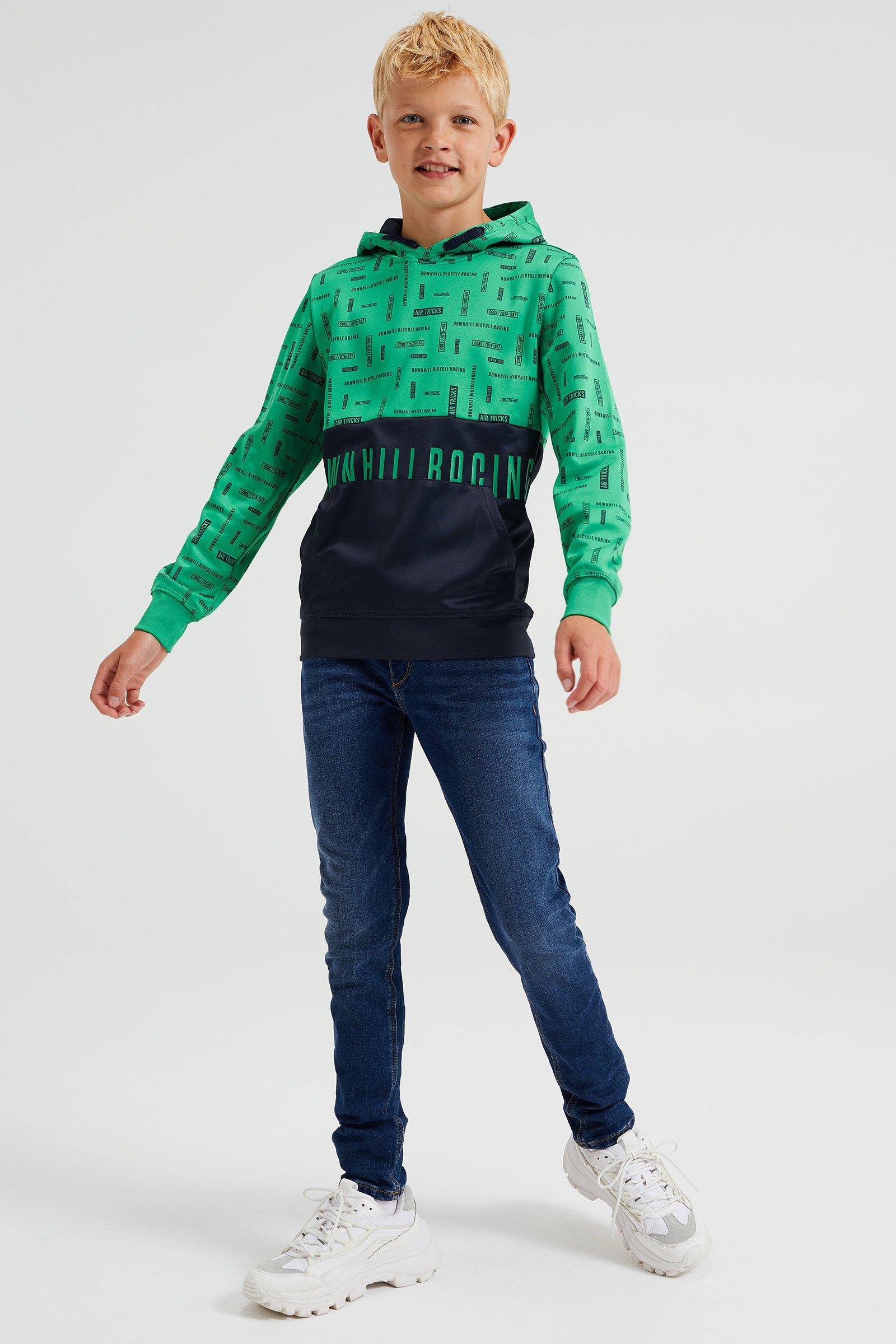 WE Fashion  Sweat-Shirt À Capuchon À Motif Et Application Garçon 