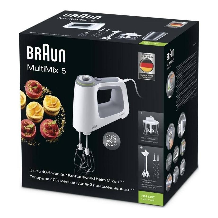 BRAUN Braun MultiMix 5 HM 5137 Sbattitore manuale 750 W Grigio, Bianco  