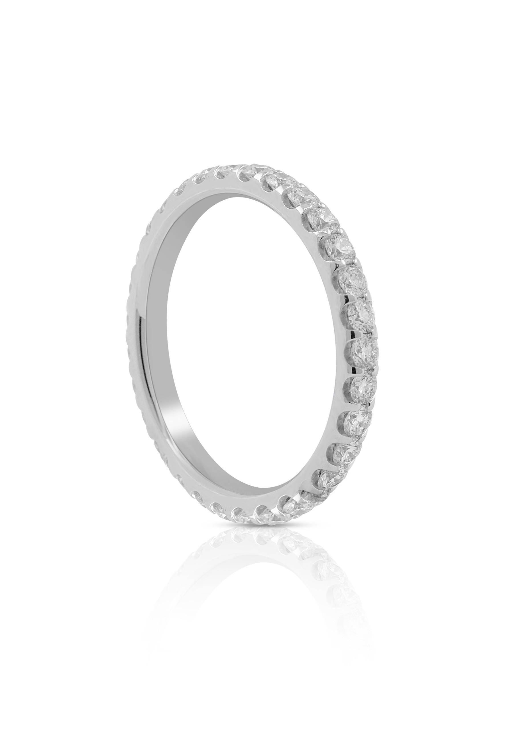 Image of Mémoire Ring Diamant 1.00ct. Weissgold 750 Damen Silber 53