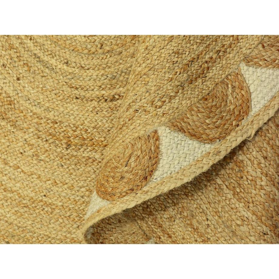 Vente-unique  Tapis rond forme fleur 100% jute - D. 200 cm - Naturel - INDIRA 