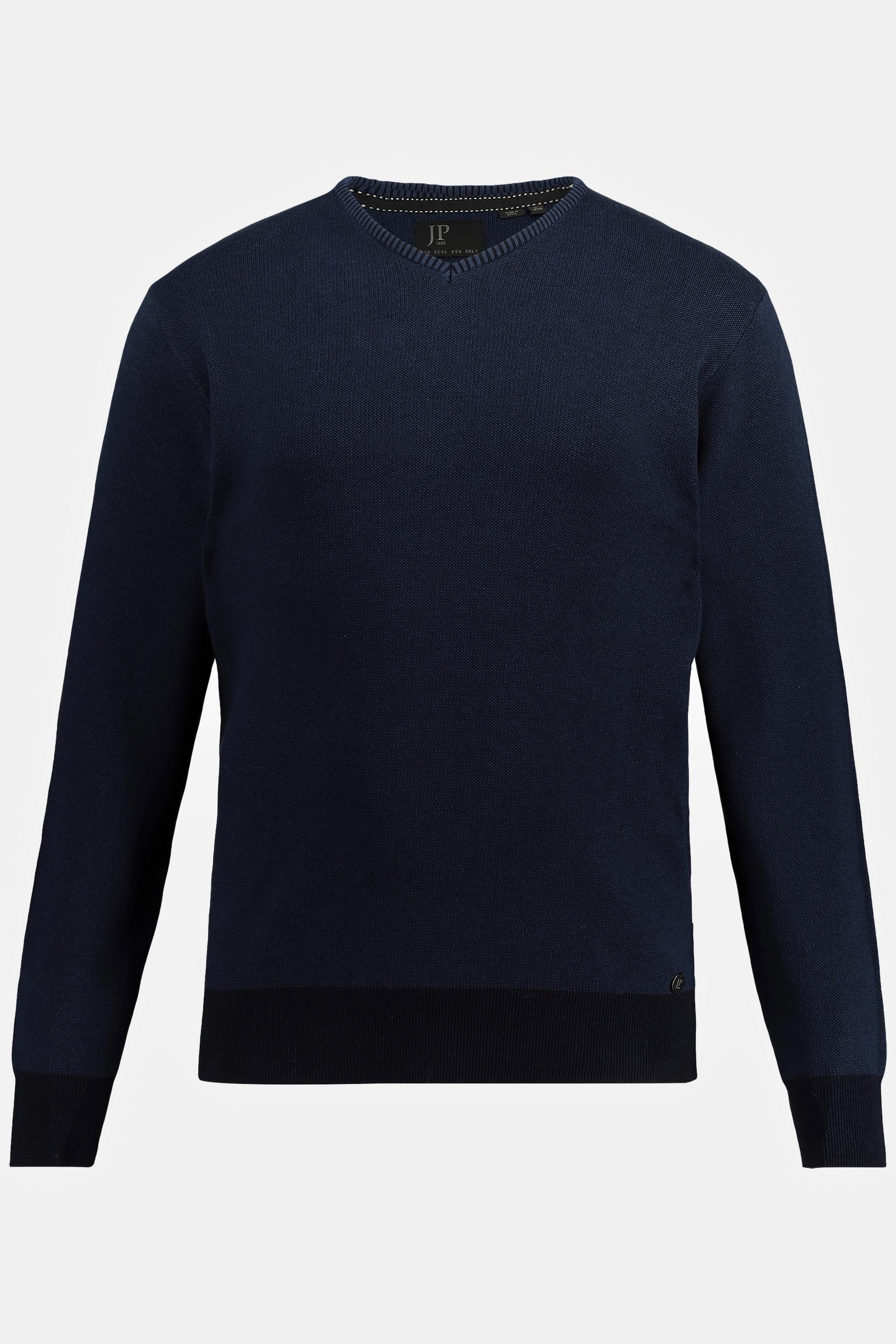 JP1880  Pull-over en maille fine CashmereTouch, encolure en V, jusqu'au 8 XL 