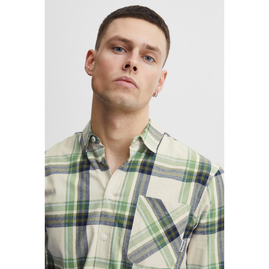 Blend Camicia a Quadri a Maniche Lunghe con Taschino Slim Fit  