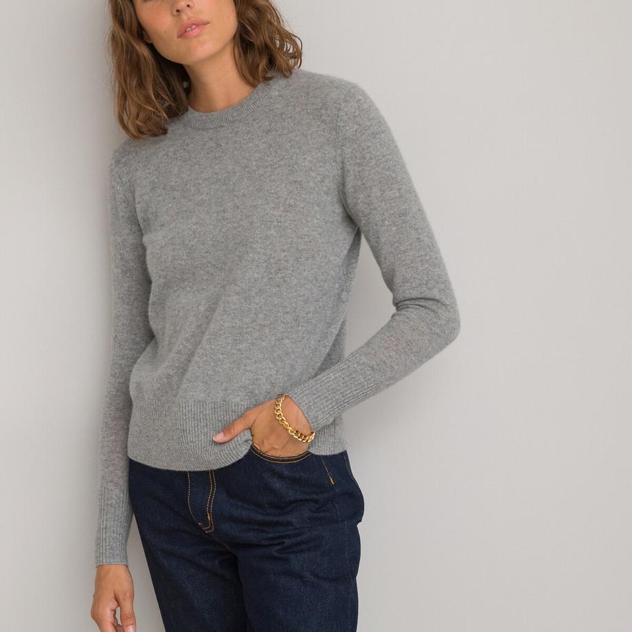 La Redoute Collections Pull Col Rond Maille Fine Cachemire  