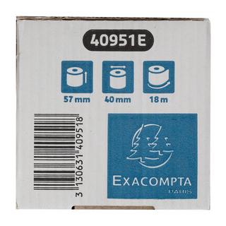 Exacompta Rotoli carta per carta di credito 57x40mm - 18m - Carta termica conttato alimentare 52gr - Safe Contact senza fenolo - x 120  