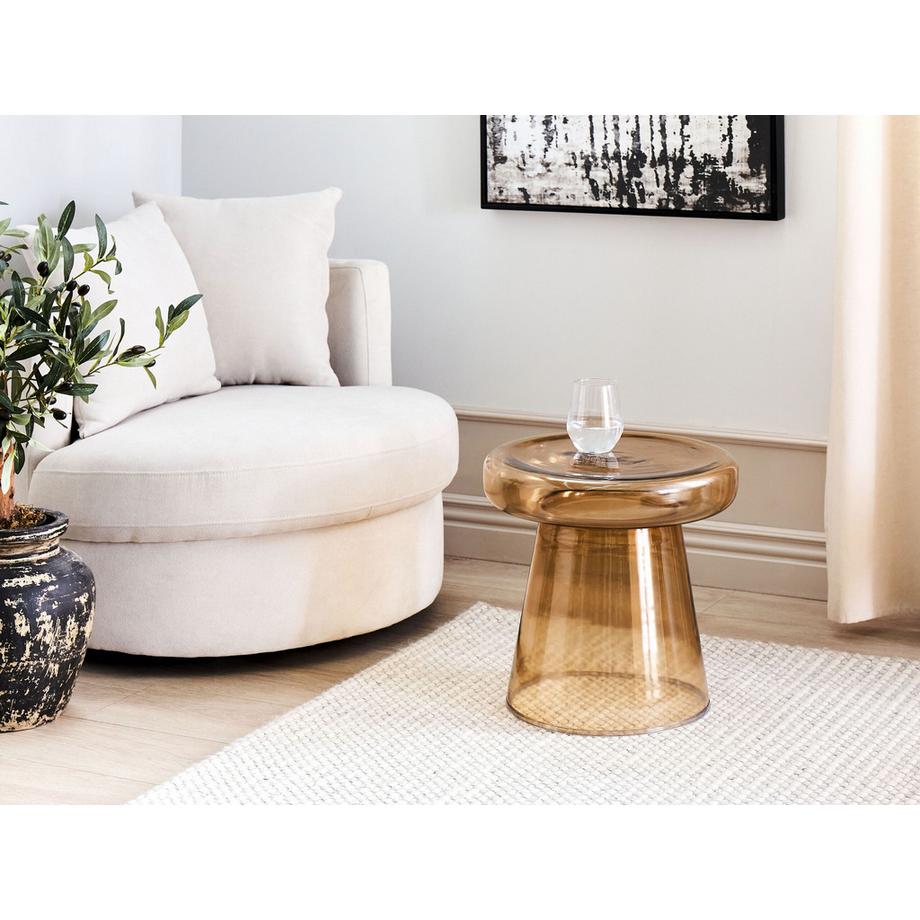 Beliani Table d'appoint en Verre Rétro CALDERA  