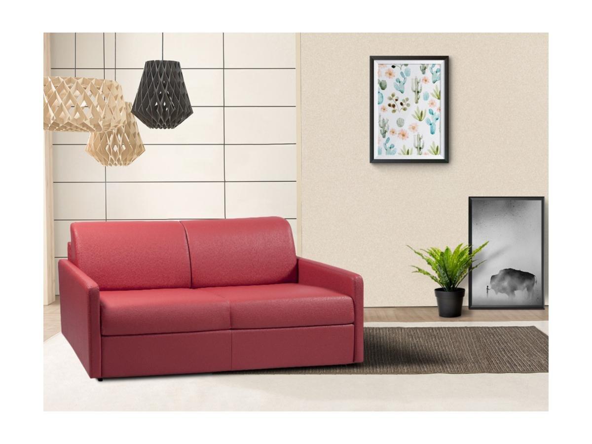 Vente-unique Schlafsofa 4Sitzer Liegefläche Matratzen CALIFE  