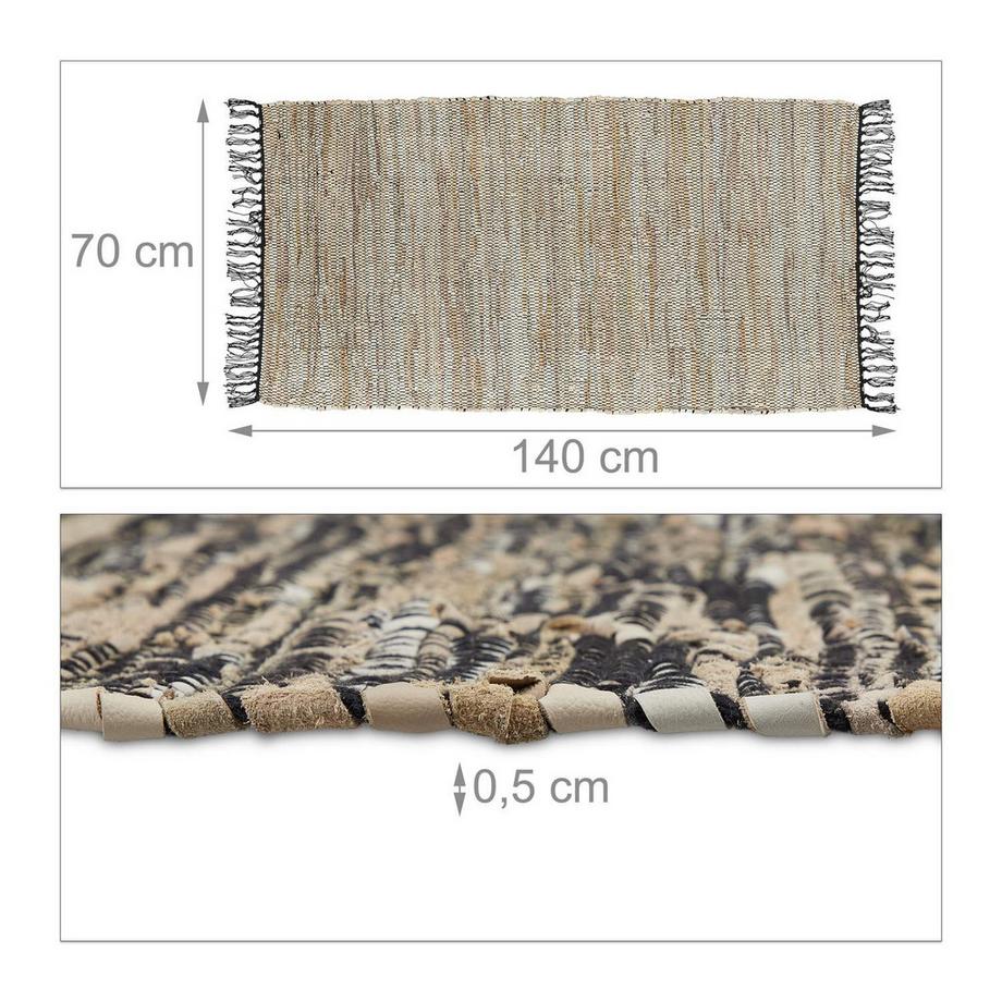 B2X  Flickenteppich aus Leder und Baumwolle 