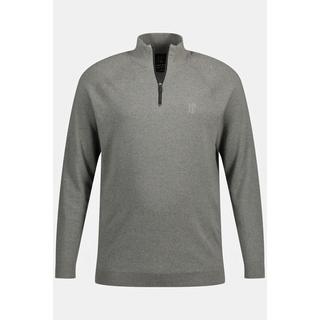 JP1880  Maglione polo con zip e maniche raglan 