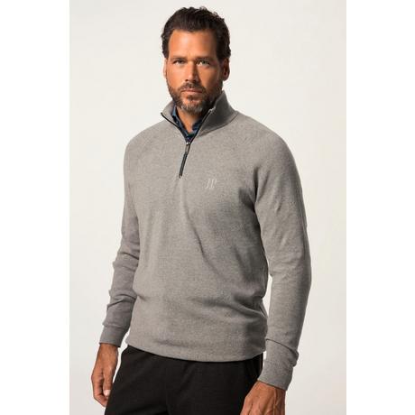 JP1880  Maglione polo con zip e maniche raglan 