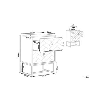 Beliani Nachttisch mit 2 Schubladen aus MDF-Platte Klassisch NUEVA  