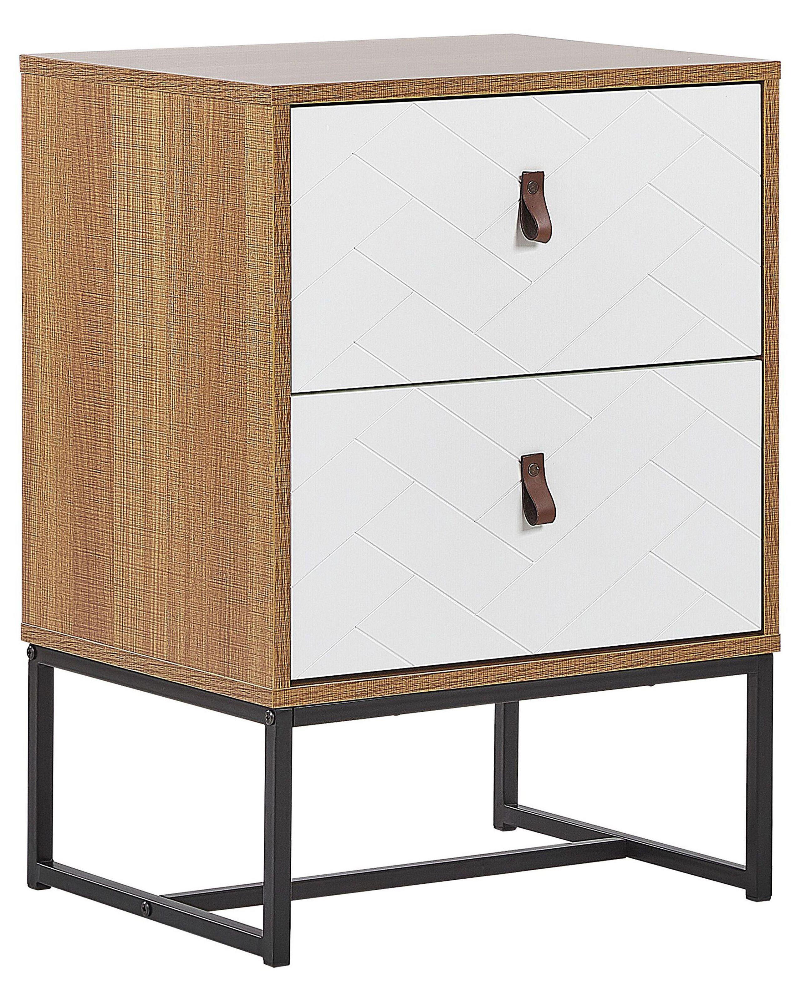 Image of Nachttisch mit 2 Schubladen aus MDF-Platte Klassisch NUEVA Nachttisch mit 2 Schubladen aus MDF-Platte Klassisch NUEVA