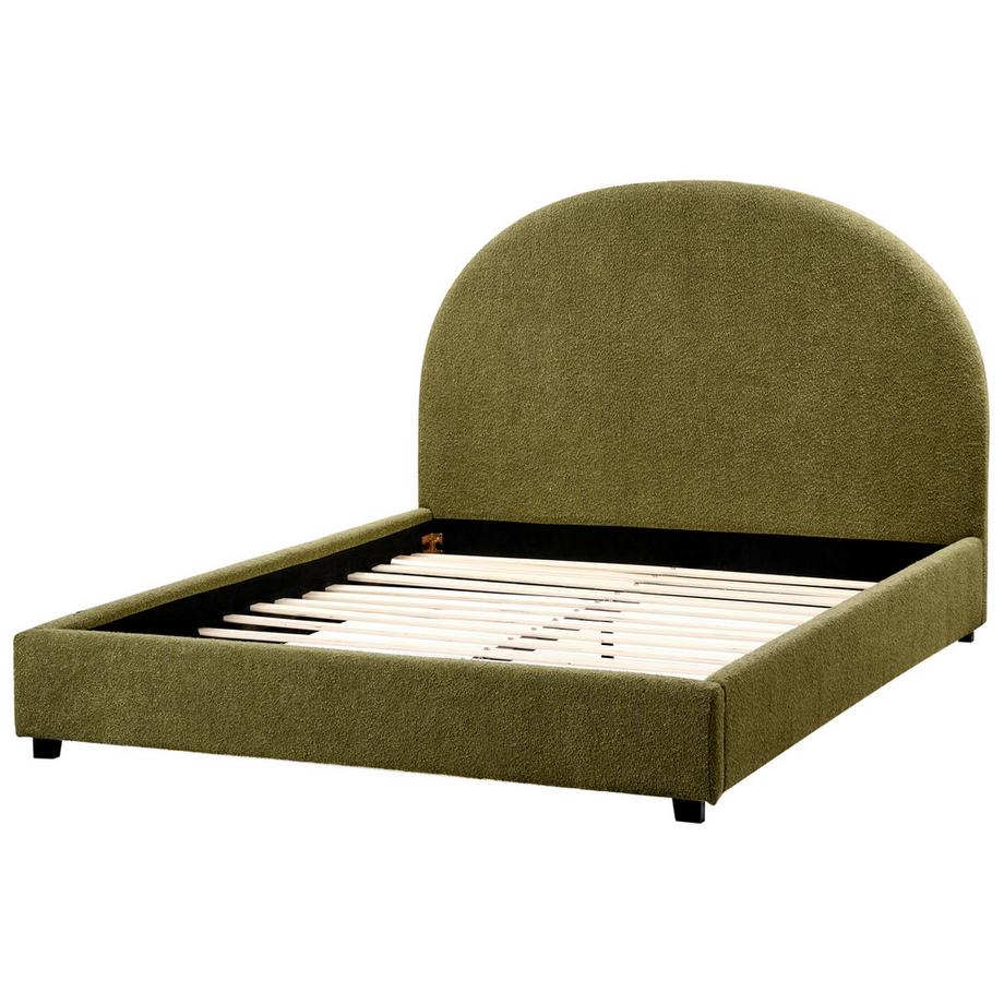 Beliani Lit avec sommier en Bouclé  VAUCLUSE  